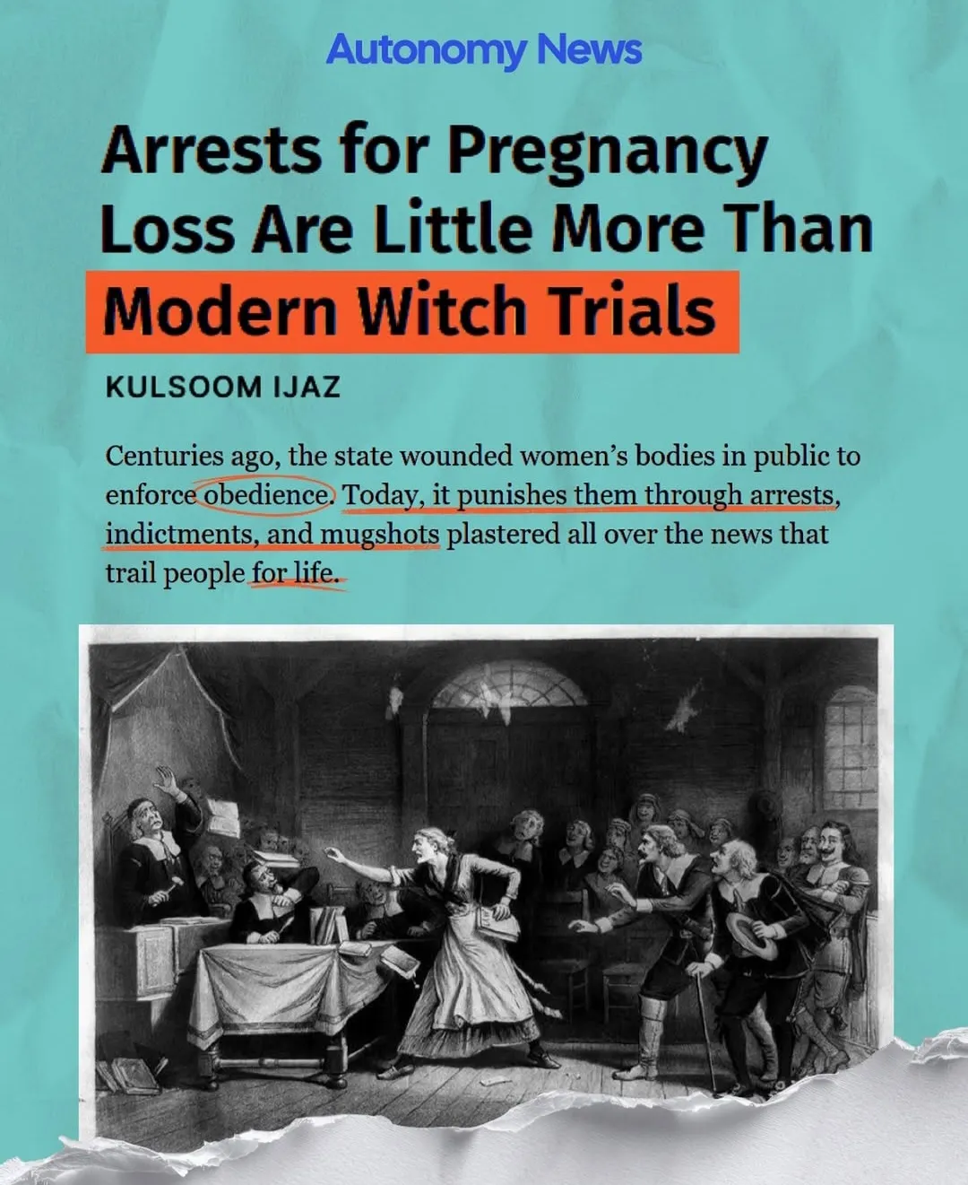 Arrests for Pregnancy Loss Are Little More Than Modern Witch Trials